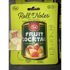 One FRED Roll O' Notes Sticky Note Fruit Cocktail Can 33 feet NEW
